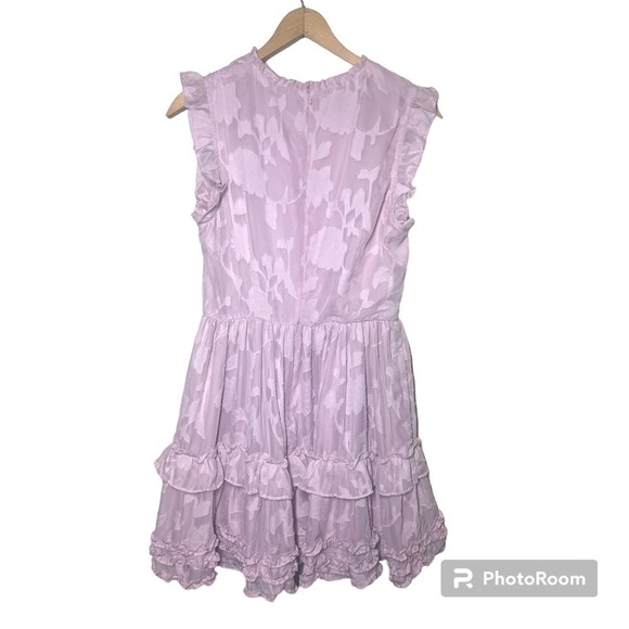 Lulu’s - Lavender Burnout Floral Ruffled Mini Dress - Medium - Picture 7 of 8